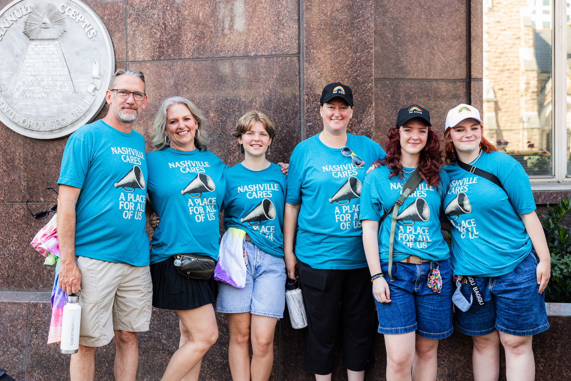 Group photo of Nashville Cares volunteers at the 2025 Nashville Pride Festival.